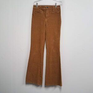 Madewell Flea Market Flare Corduroy Pants Womens 26 Brown Camel Trousers E4874